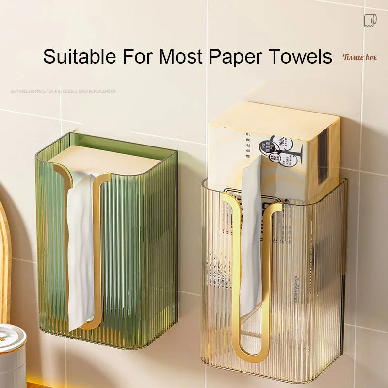 Wall Mounted Tissue Box – Square Acrylic Transparent Paper Dispenser
