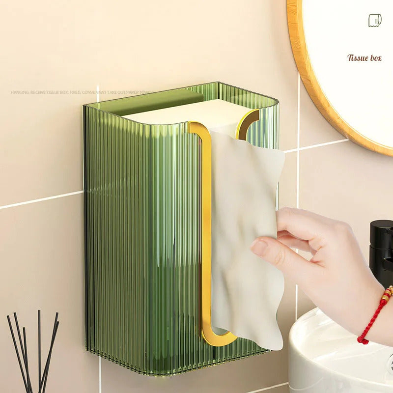 Wall Mounted Tissue Box – Square Acrylic Transparent Paper Dispenser