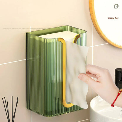 Wall Mounted Tissue Box – Square Acrylic Transparent Paper Dispenser