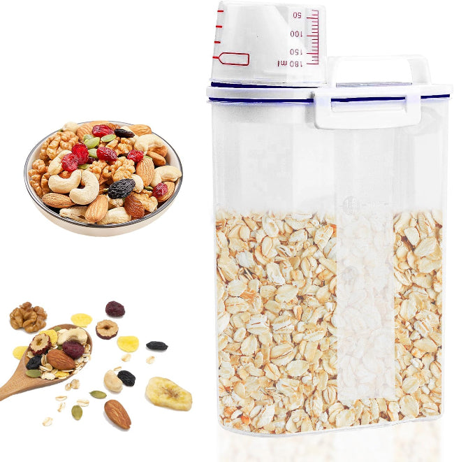 2KG Plastic Airtight Food Storage Container with Measuring Cup DAAL JAR - AABA MALL