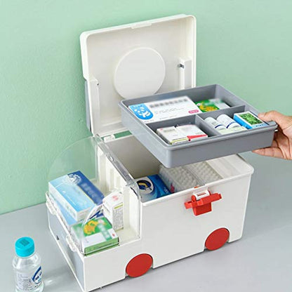 Plastic medical storage container with handle