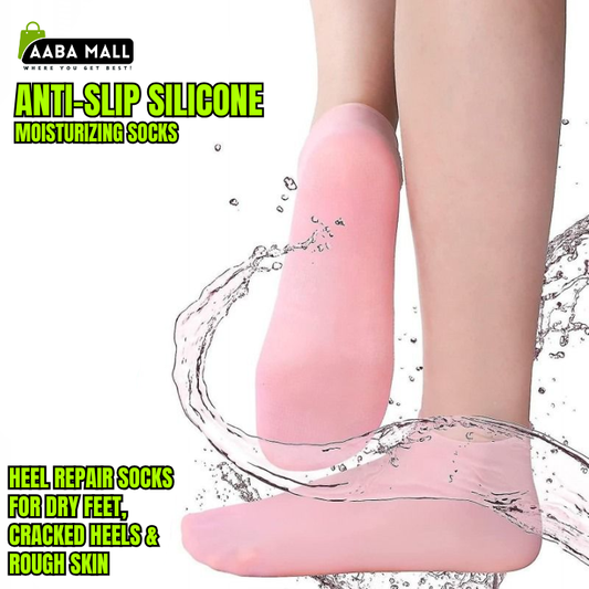 Anti-slip silicone moisturizing socks for cracked heels