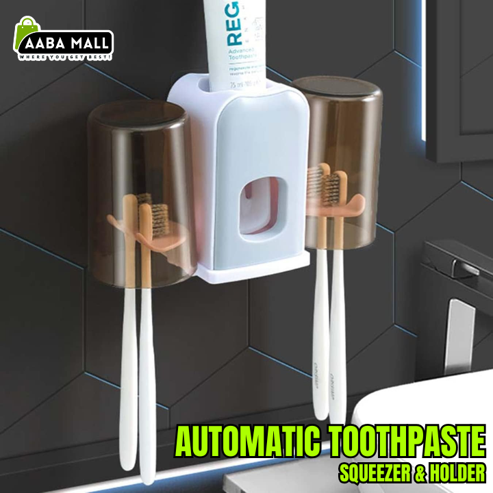 automatic toothpaste squeezer wall mounted bathroom holder