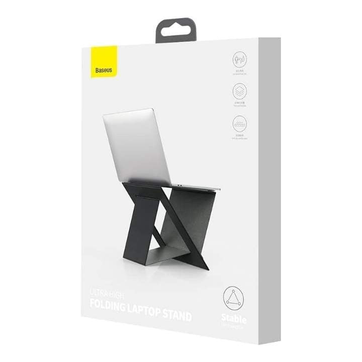 BASEUS Ultra High Folding Laptop Stand Black ? Ergonomic, Foldable, Durable