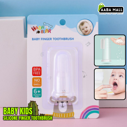 Soft silicone baby finger toothbrush with storage box