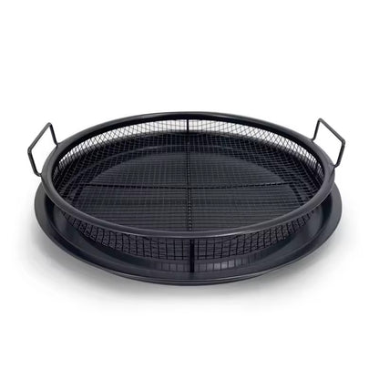 Round Shape Baking Tray Non-Stick Air Frying Roast Pan | Grill Mesh Oven Basket | Chips & BBQ Tray for Crispy Cooking | Oil-Free Healthy Baking - AABA MALL