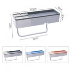 Bathroom Shelf Shower Rack with Drawer | Wall-Mounted Basket Organizer & Towel Rack | No-Drill Installation - AABA MALL