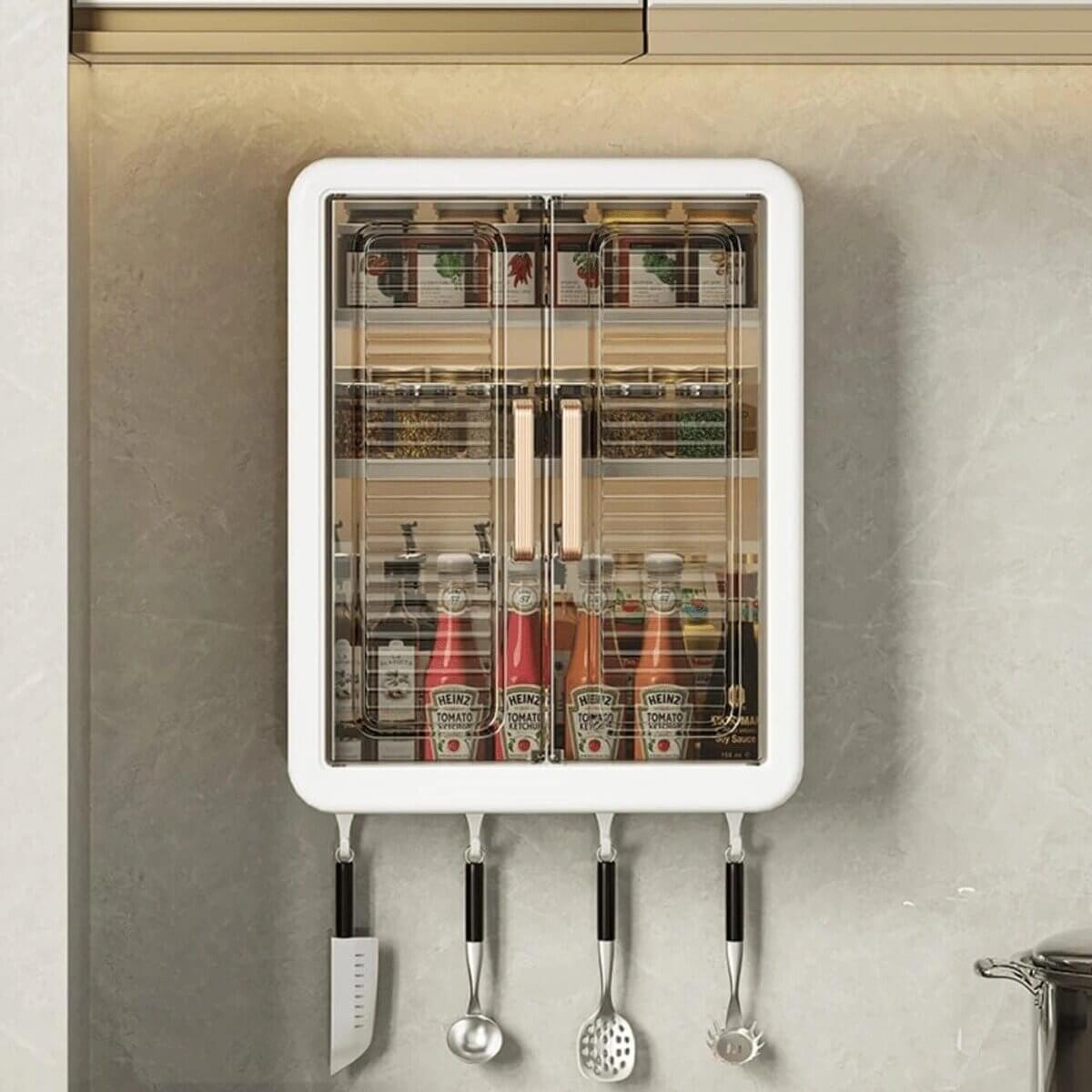 Bathroom Cabinet Punch-Free Wall-Mounted Storage Rack with Magnetic Suction – Durable Organizer for Modern Bathrooms