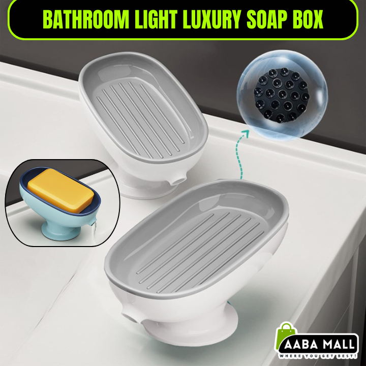 Bathroom Light Luxury Soap Box – Movable Soap Holder | Elegant Draining Soap Dish for Bathroom & Sink Counter - AABA MALL