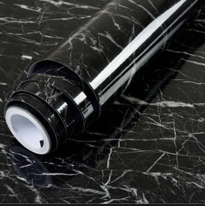 Black Marble Sticker Thicken Waterproof Self-Adhesive for Countertops Removable Peel and Stick Wallpaper Wall DIY Design for Kitchens - AABA MALL