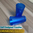 (Set of 6) Blue 300ML Designer Plastic Drinking Glasses | Food Grade Shatterproof Tumblers