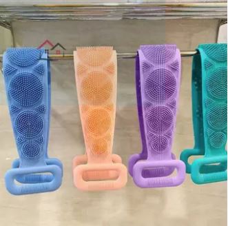 Body Wash Silicone Body Scrubber Belt Double Side Shower Belt