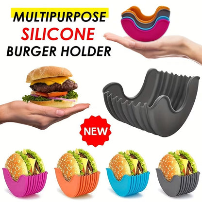 Pack of 3 Burger Holder Clips – Reusable Silicone Sandwich & Burger Holders