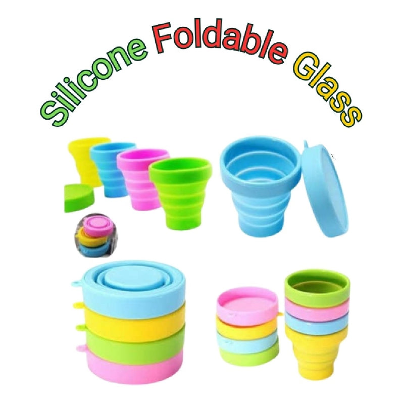 3 Pcs Silicone Portable Foldable Glass Cup - AABA MALL