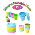 3 Pcs Silicone Foldable Glass Portable Silicone Retractable Folding Cup Kids Party Birthday