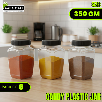 candy jar, 350gm jar, plastic container, airtight jar, food storage jar, BPA free jar, transparent jar, snack jar, spice jar, kitchen organizer

