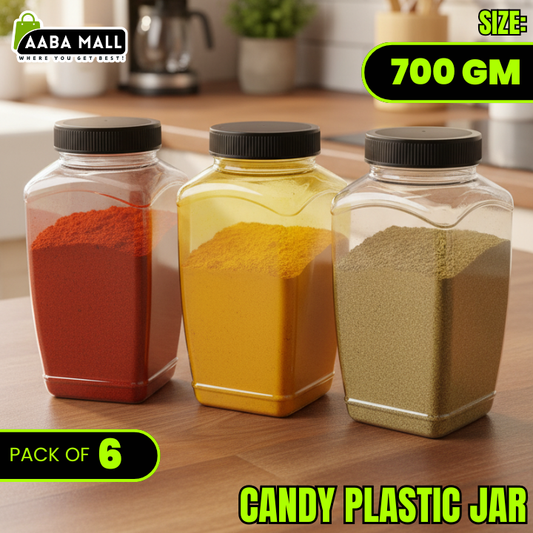 candy jar, 700gm jar, plastic container, airtight jar, food storage jar, kitchen organizer, BPA free jar, transparent jar, snack jar