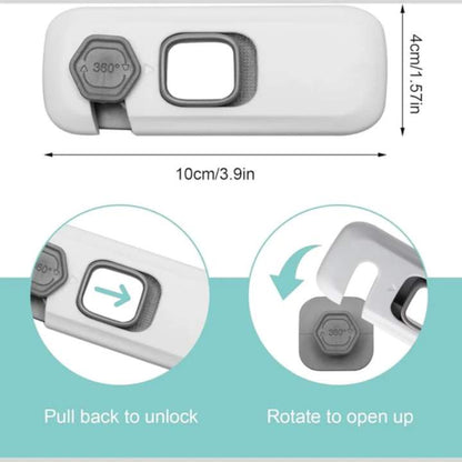 [Pack of 2] - Child Safety Wardrobe Lock – Baby Proof Self Adhesive Cabinet, Drawer & Cupboard Lock for Kids Protection