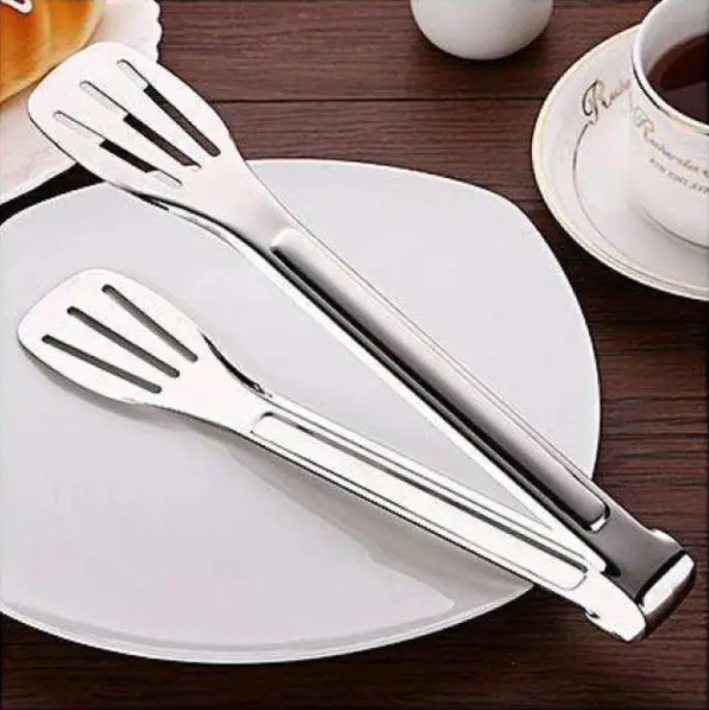 Chimta - Stainless Steel Kitchen Tong For Grilling ,BBQ and Flip and Fry Stylish Food Tongs