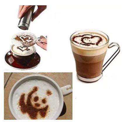 Coffee And Cake Food Decorating Stencil - White- Pack Of 16 - AABA MALL