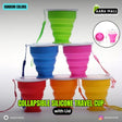 Collapsible Silicone Travel Cup with Lid ? Expandable Reusable Drinking Mug
