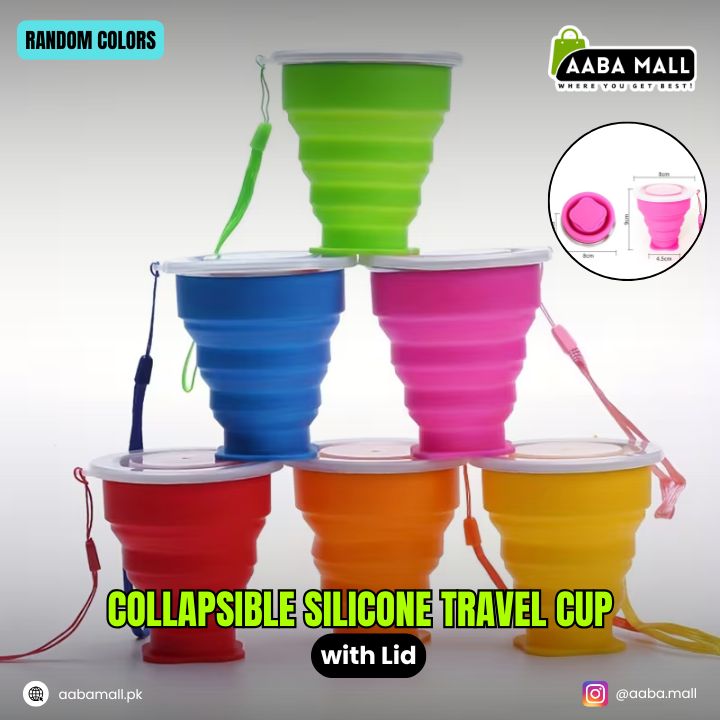 Silicone expandable water cup with lid