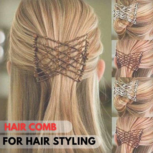 Elastic Comb Bum Pits For Hair Styling Women Hair Accessory Hair Combs Magic Elastic Hair Double Clips for Women Girls Hair Accessory DIY