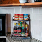 2 layer metal corner rack kitchen storage