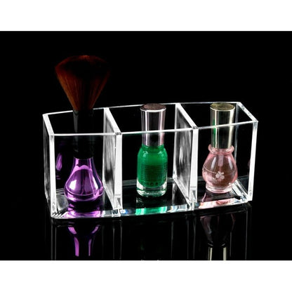 Durable clear acrylic makeup brush holder for dresser