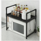 Microwave Stand Countertop Kitchen Shelf Organizer Modern Minimalism Heavy Duty Utility Storage Shelf With Hook - AABA MALL