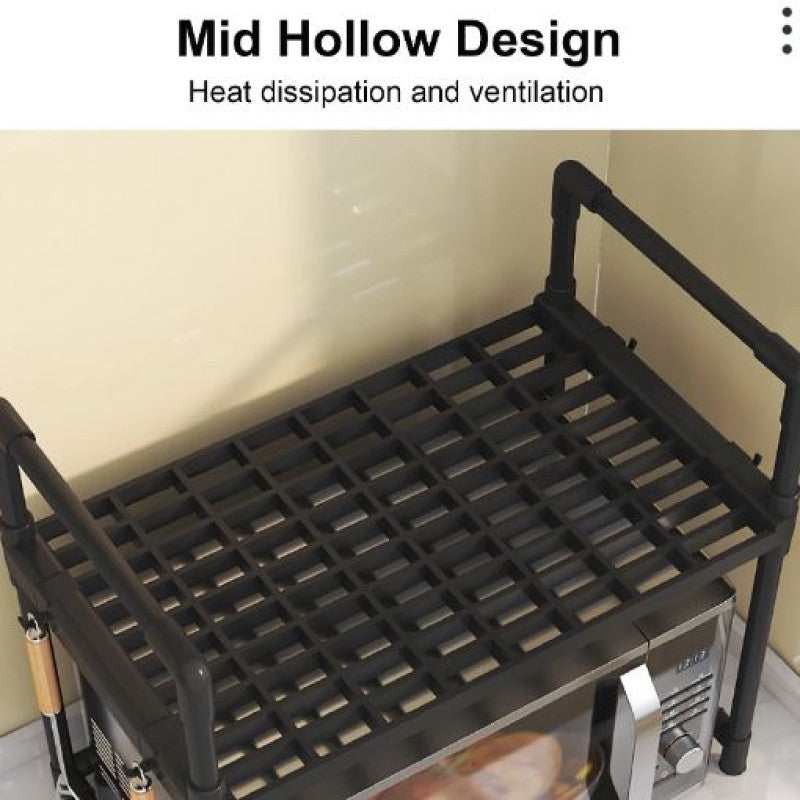 Microwave Stand Countertop Kitchen Shelf Organizer Modern Minimalism Heavy Duty Utility Storage Shelf With Hook - AABA MALL