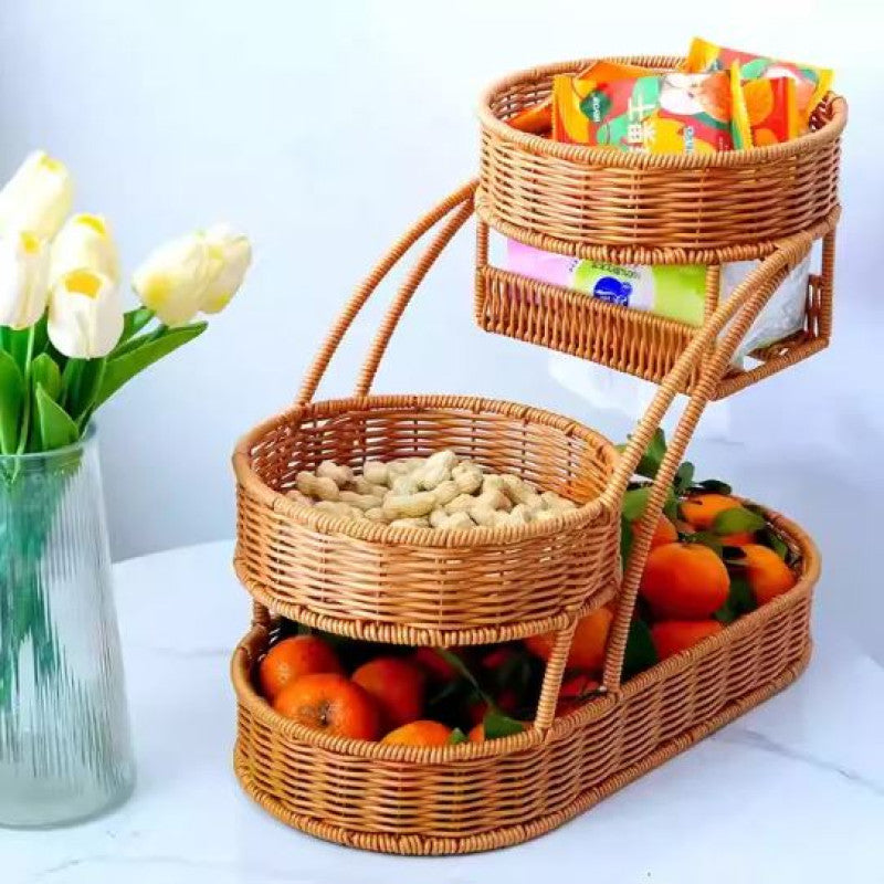Rattan fruit rack for home and dining table