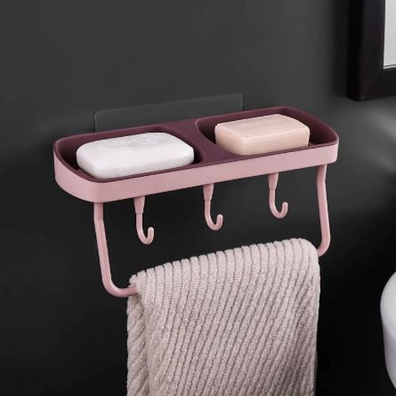 Portable Wall Mounted Soap Storage Rack with Sponge Holder - AABA MALL