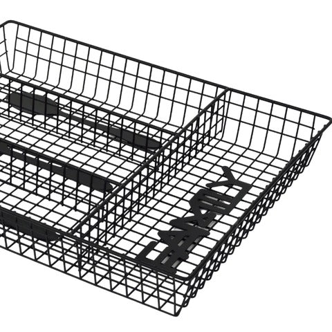 4 Compartment Cutlery Holder Matte Black - Metal Spoon Drawer Organizer - Cuisine Metal Cutlery Tray
