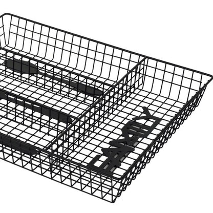 4 Compartment Cutlery Holder Matte Black - Metal Spoon Drawer Organizer - Cuisine Metal Cutlery Tray