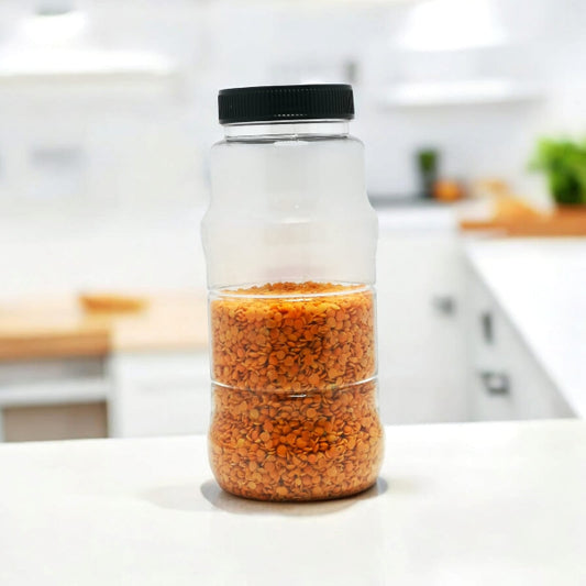 cylinder jar, 500gm jar, plastic container, airtight jar, food storage jar, BPA free jar, transparent jar, kitchen organizer, spice jar, dry fruit jar