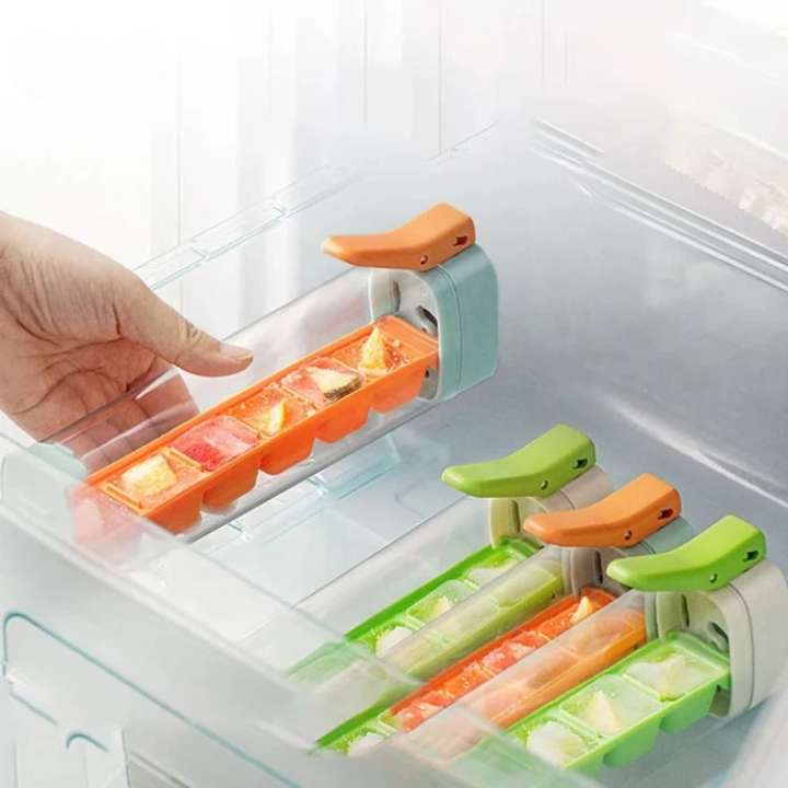 Press Type Ice Cube Tray 6 Cubes Easy Demold Reusable Ice Maker Mold for Cocktails Juices Soft Drinks and Cold Beverages