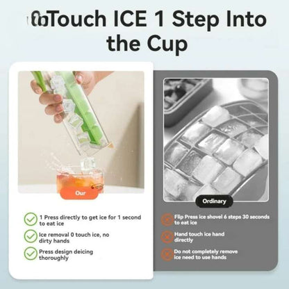 Press Type Ice Cube Tray 6 Cubes Easy Demold Reusable Ice Maker Mold for Cocktails Juices Soft Drinks and Cold Beverages