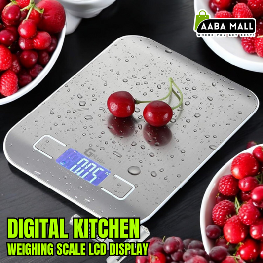 Digital Kitchen Scale – Stainless Steel Food Scale, 5000g/11lb x 0.1oz Precision | LCD Display, Accurate Measuring Tool for Cooking & Baking