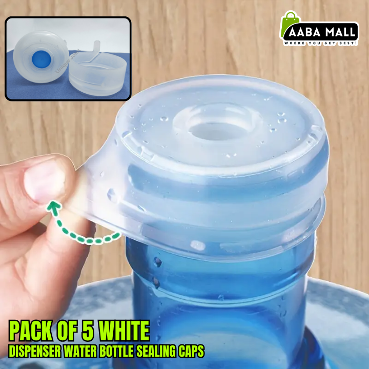 White 19-liter water bottle sealing caps pack of 5
