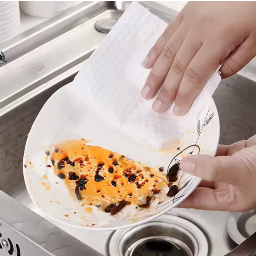 Disposable Double-Use Cleaning Cloths | Kitchen Paper Towels for Efficient Cleaning - AABA MALL