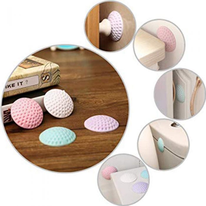Door handle Stopper Wall Protector Noise Reduction Door Cushion Rubber Stopper (Pack of 4) - AABA MALL