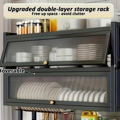 Covered bowl and plate organizer rack placed over kitchen sink