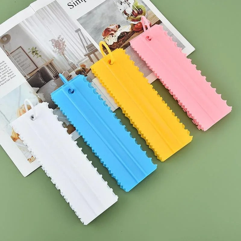4Pcs Cake Cream Scraper Decorating Comb Environmental Friendly 4 Shape Safe Cake Smoother - AABA MALL