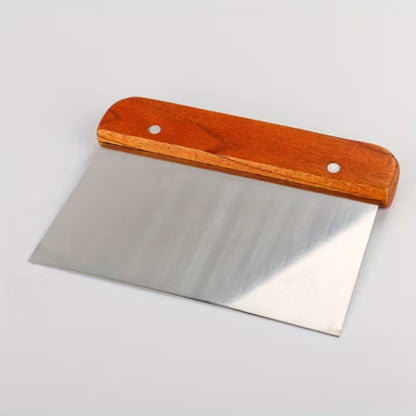 Stainless Steel Dough Scraper & Pastry Cutter with Measurements – Ergonomic Round Handle