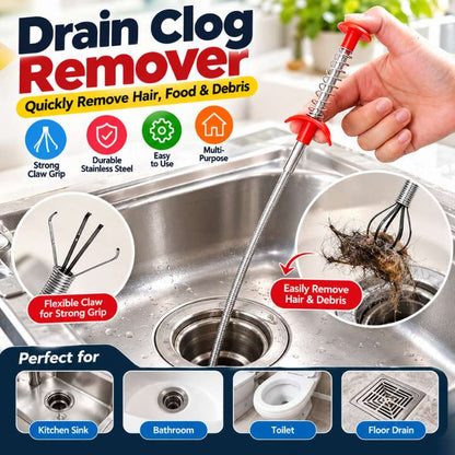 Drain Clog Remover Multifunctional Cleaning Claw | Sink Drain Hair Remover Tool | Kitchen, Bathroom & Toilet Drain Cleaning Tool