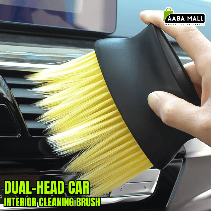 Dual-Head Car Interior Cleaning Brush – Soft & Hard Bristles | Car Detailing Tool