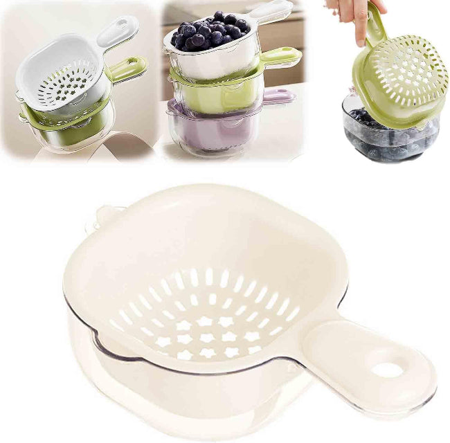 2-in-1 kitchen drain bowl with handle