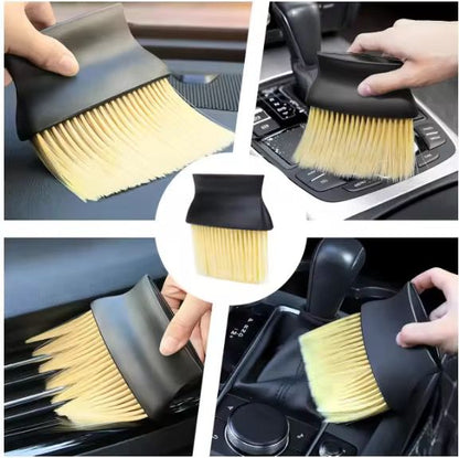 Dual-Head Car Interior Cleaning Brush – Soft & Hard Bristles | Car Detailing Tool