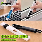 Dust cleaning brush set with mini clip-on dustpan, polypropylene crevice cleaner tool for window gaps and small kitchen corners